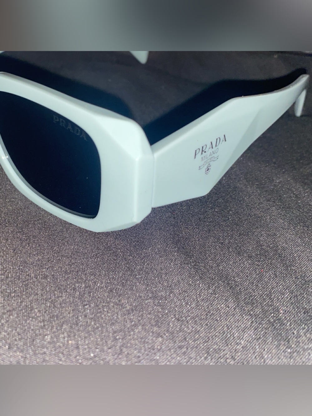 PRADA Powder Blue Rectangular Sunglasses for Men - Picture 3 of 7